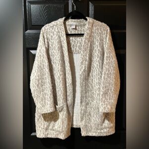 Chico’s Super Soft Leopard Print Cardigan Sweater